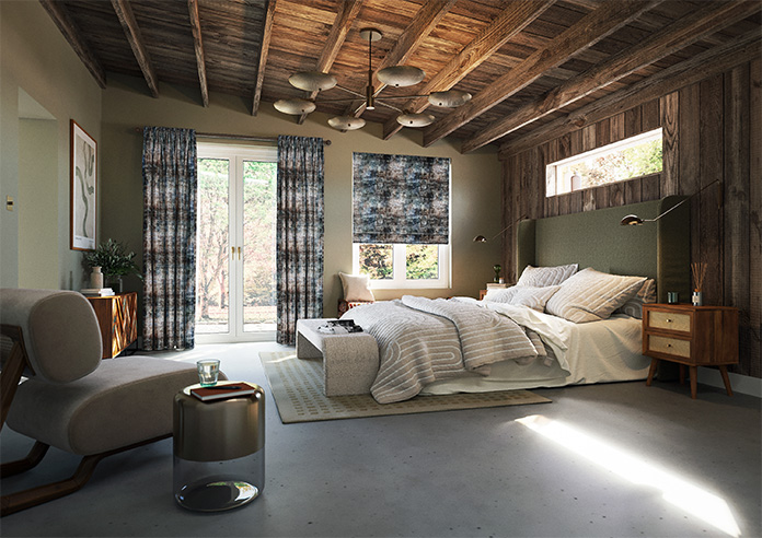 Nebula, Petrol - Motorised Roman Blind - Image 6